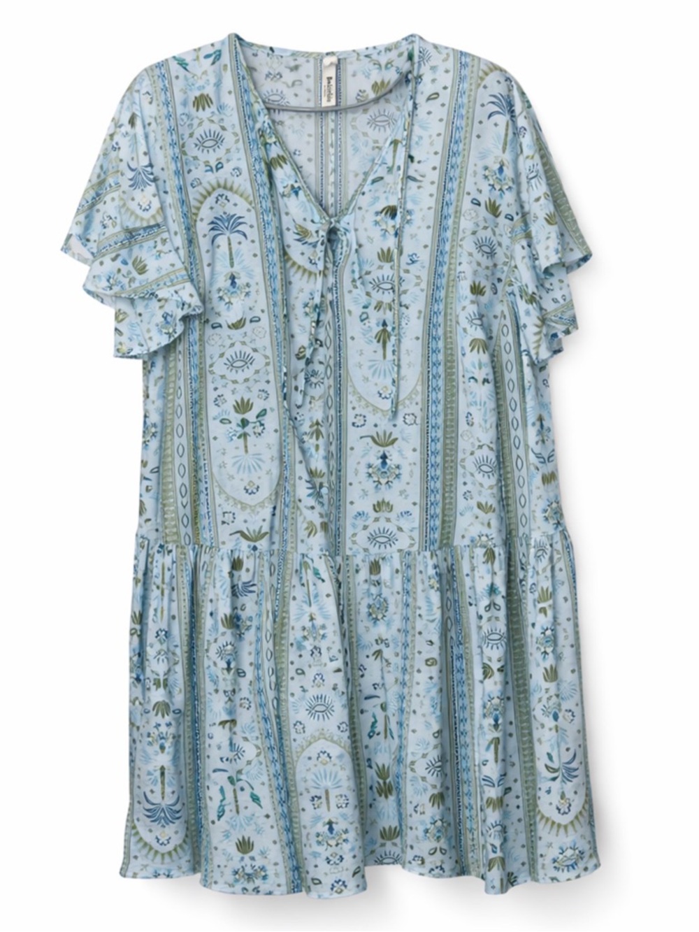 Torrid Belle Isle Light Blue Tropical Print Dress - Size 0 - Picture 1 of 7